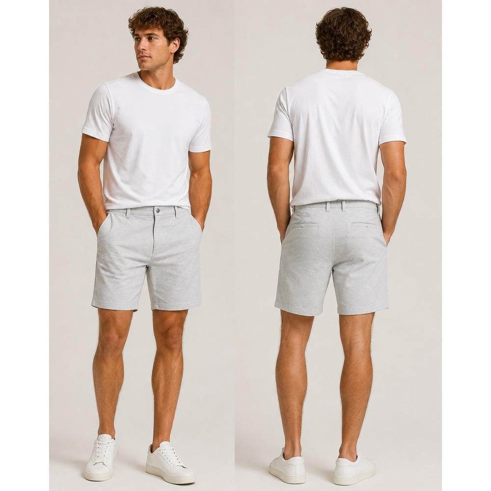 Lululemon Commission Shorts Mens 32 Light Grey Heathered 9 Inch Inseam